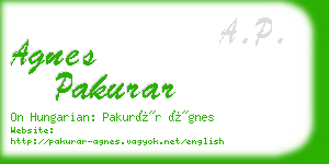 agnes pakurar business card